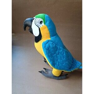 Vintage Blue Gold MCCAW Parrot DISCOVERY CHANNEL Plush Rare Works!